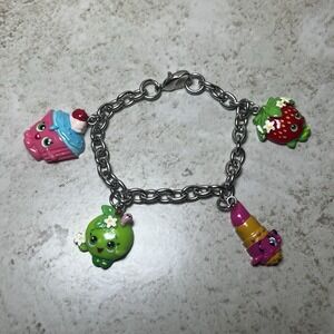 Vintage Shopkins Charm Bracelet Season 1 Apple Blossom Loopy Lips Y2K-lite 2013